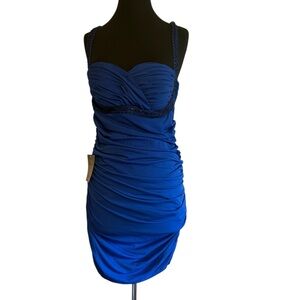 Arden B Cobalt mini dress with black beading size medium